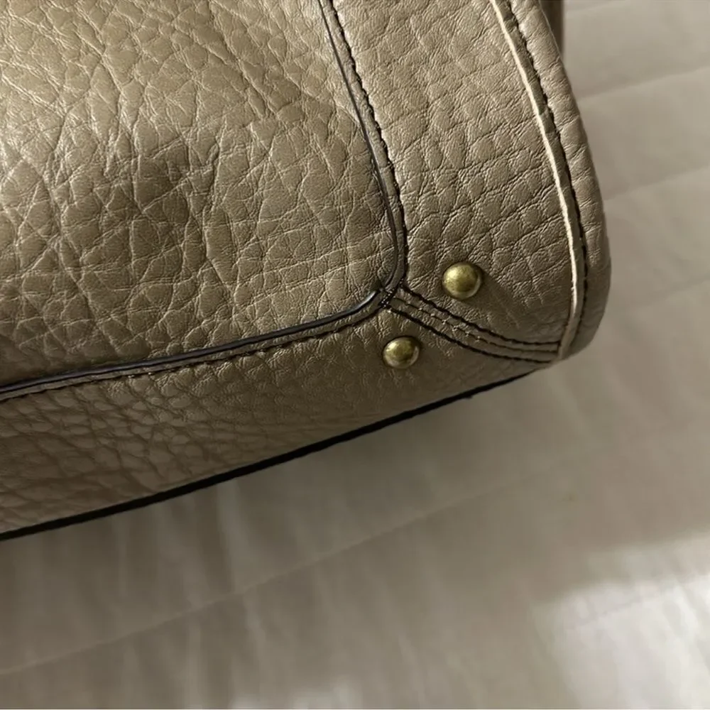 a.n.a. Taupe Faux Leather Satchel with Crossbody Strap
